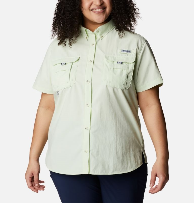 Camasa Columbia PFG Bahama Scurte Sleeve Dama Verde Menta | Plus Size LHQZ10A8S